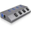 ICY BOX 4 Port Hub & Charger USB 3.0 IB-HUB1405 Aluminium
