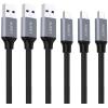 AUKEY ImpulseCable USB-A-to-C bl. CB-CMD1 3 Pack 1.0 m Nylon Alu