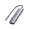 UGREEN USB-C Hub 6in1, Silver 70410 HDMI,3xUSB-A, SD TF (BB)