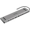 SITECOM USB-C Multi Dock 2xHDMI,VGA CN-389 3x USB-A,LAN, SD, mSD USB-C PD