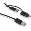 ICY BOX USB-B 3.2 G1 zu USB-A & C IB-CB032 5Gbit/s, 100cm