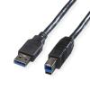 ROLINE USB-A-B, Datenkabel 11.02.8870 Black, ST/ST, 3.2 Gen1 1.8m