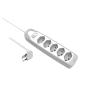 SCHOENENBERGER Steckdosenleiste 1.5m 85.200.GY Fix-Line silicone 5xT13 weiss