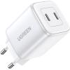 UGREEN USB C Wallcharger Nexode 15327 Dual,45WPD,GaN,White