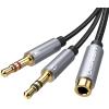 UGREEN Audio Cable 3.5mm Fem./2 Male 20899 aluminum Case, Black, (BB)