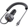 AUKEY Pathfinder Sling Car Char. CC-P2 2-Port,USB-A&C,Buit-in-Cable