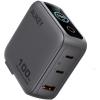 AUKEY Travel Wallcharger 100W PA-B9U Display, 2xUSB-C, 1x USB-A,