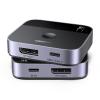 UGREEN Switch 2 In 1 Out 65878 DisplayPort+USB-C, Grey,BB