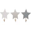 JABADABADO Wandhaken Sterne R16016 grau 16x11.5x8cm