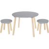 JABADABADO Runder Tisch inkl. 2 Hocker H13221 grau, Höhe 42.5cm, Ø 59cm