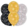NEUTRAL Latexballons 6 Stk. 9901069 gold, silver, black 27.5cm