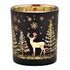 ROOST Windlicht Winterwald 10032918 schwarz, gold 9x10x9cm