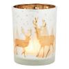 ROOST Windlicht Hirsch 10032924 weiss, gold 10x12x10cm
