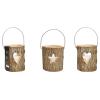 ROOST Holzlaterne 18x20cm 10029001 Herz/Stern, ass. mit Kerze