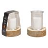 ROOST Windlicht mit Kerze 14x18x14cm 10028999 auf Holzsockel