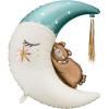 PARTYDECO Folienballon 86cm FB196-001J Teddybär auf dem Mond blau