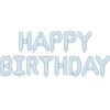 PARTYDECO Folienballon 340x35cm FB6T-001J Happy Birthday hellblau