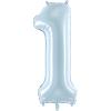 PARTYDECO Folienballon Ziffer 1 72cm FB230P1001J hellblau