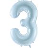 PARTYDECO Folienballon Ziffer 3 72cm FB230P3001J hellblau
