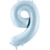 PARTYDECO Folienballon Ziffer 9 72cm FB230P9001J hellblau