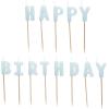 PARTYDECO Kerzen Happy Birthday SCS-13-011J hellblau