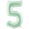 PARTYDECO Folienballon Ziffer 5 72cm FB230G-5-012 hellgrün