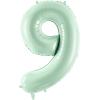 PARTYDECO Folienballon Ziffer 9 72cm FB230G-9-012 hellgrün