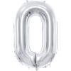PARTYDECO Folienballon Ziffer 0 86cm FB1M-0-018 silber