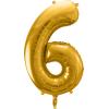 PARTYDECO Folienballon Ziffer 6 86cm FB1M-6-019 gold