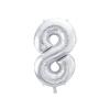 PARTYDECO Folienballon Ziffer 8 86cm FB1M-8-018 silber