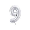 PARTYDECO Folienballon Ziffer 9 86cm FB1M-9-018 silber