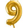 PARTYDECO Folienballon Ziffer 9 86cm FB1M-9-019 gold