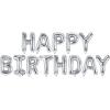 PARTYDECO Folienballon 340x35cm FB6M-018 Happy Birthday silber