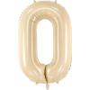 PARTYDECO Folienballon Ziffer 0 72cm FB230P-0-013 beige