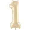 PARTYDECO Folienballon Ziffer 1 72cm FB230P-1-013 beige