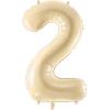 PARTYDECO Folienballon Ziffer 2 72cm FB230P-2-013 beige
