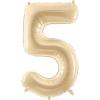 PARTYDECO Folienballon Ziffer 5 72cm FB230P-5-013 beige