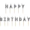 PARTYDECO Kerzen Happy Birthday SCS-13-018 silber