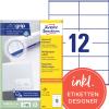 AVERY ZWECKFORM Universal-Etiketten 105x48mm 3424 weiss 1200 Stk./100 Blatt