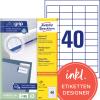 AVERY ZWECKFORM Universal-Etikett. 48,5x25,4mm 3657 weiss 4000 Stk./100 Blatt