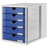 HAN Systemboxen 5 Fächer 1450-14 lichtgrau/blau