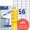 AVERY ZWECKFORM Universal-Etikett. 52,5x21,2mm 3668 weiss 5600 Stk./100 Blatt
