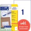 AVERY ZWECKFORM Universal-Etikett. 210x297mm 6119 weiss 30 Stk./25 + 5 Blatt