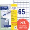 AVERY ZWECKFORM Universal-Etiketten 38x21,2mm 6121 weiss 1950 Stk./25 + 5 Blatt