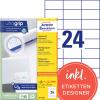 AVERY ZWECKFORM Universaletiketten 70x37mm 3474-200 weiss 5280 Stk./200+20 Blatt