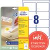 AVERY ZWECKFORM Universaletiketten 96,0x63,5mm L4745REV-25 weiss 240 Stk./25 + 5 Blatt