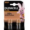 DURACELL Batterie Plus Power MN2400 AAA, LR03, 1.5V 4 Stück