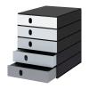 STYRO Systembox styroval 24x33x32cm 14-8000.98 grau/schwarz 5 Schubladen