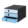 STYRO Systembox styroval 24x33x20cm 14-8050.93 blau/schwarz 3 Schubladen