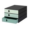 STYRO Systembox styroval 24x33x20cm 14-8050.95 grün/schwarz 3 Schubladen